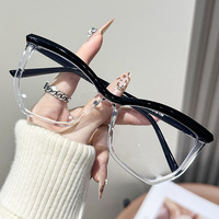 Lunettes anti-lumière bleue pour femmes, style influenceur, monture œil-de-chat irrégulière, design plein cadre ; Nouveauté polyvalente