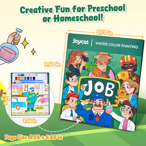 Livre de coloriage à l'aquarelle portable Joycat pour enfants, pour la maternelle, thème des métiers, livre de coloriage à l'eau - Product Image 4