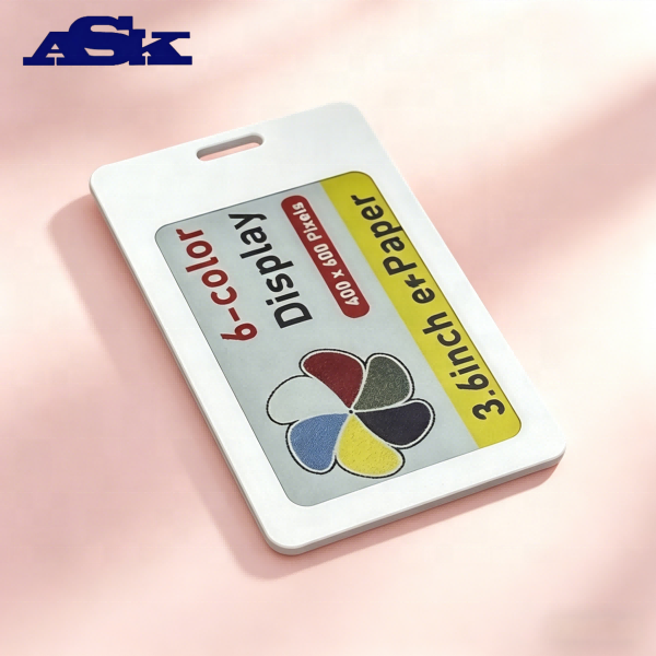 3.6 Inch 6 Colors Wireless Charging Epaper Plate Work ID Card E-ink Work Badge Electronic Name Badge Digital Name Display Tag