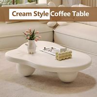 AJUNION Table basse moderne et mignonne en forme de nuage Table basse de forme irrégulière Table d'extrémité de centre de thé en bois de salon simple pour petit espace