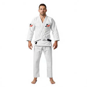 Kimono Blanco de BJJ con Logotipo Bordado y Forro Sublimado, Gi de Jiu-Jitsu, Uniforme de Artes Marciales Cómodo y Holgado - Product Image 4