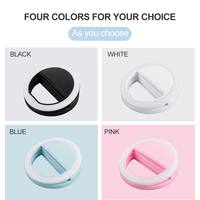 PYJ Lampe de caméra de téléphone, rechargeable à clipser Selfie Fill Luminosité réglable Selfie Circle Light pour téléphone portable Webcam Light