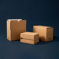 Boîte en carton ondulé avec fermeture éclair auto-déchirable, matériaux recyclés, laminée UV, résistante à l'humidité, carton d'expédition personnalisé pour l'emballage des produits