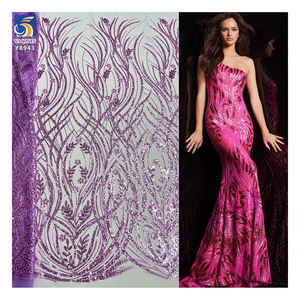 YX943 personnalisé Europe France <span class=keywords><strong>Paris</strong></span> Londres paillettes dentelle tissu paillettes paillettes brillant dentelle tissu pour haut de gamme jupes de fête - Product Image 1