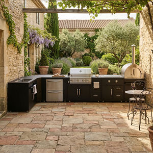 Cuisine extérieure modulaire ODM en acier inoxydable SS304, anti-insectes, texture métallique, cuisine extérieure modulaire pour villa avec barbecue au <span class=keywords><strong>gaz</strong></span> - Product Image 1