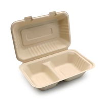 6 7 8 Pouces Canne à Sucre Bagasse Pulpe Jetable Biodégradable Brown Lunch Food Hamburger Clamshell Burger Boîte en Papier