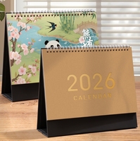 Calendrier de table en papier de style chinois pour 2026, logo personnalisé promotionnel, cadre photo et présentoir pour le Nouvel An lunaire