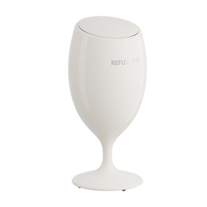 Wine Glass Trash Can 8403 White Flip Top Lid Indoor Waste Bin for Bedroom Living Room Kitchen - Product Image 5