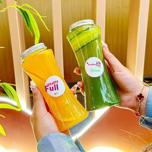 400ml 500ml 16oz nước trái cây trong suốt Chai nhựa với nắp Nhôm Vòng nước giải khát lạnh uống chai với dán tùy chỉnh - Product Image 2