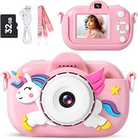 Dual Cam Full HD Digitale camera voor peuters CMOS Vlog-opname >40x optische zoom Waterdicht voor kinderen - Kerstverjaardagscadeau