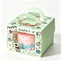 Scatola per Dolci Personalizzata con Logo Stampato, Confezione Regalo per Festività, Scatola per Torta di Compleanno con Finestra Trasparente in PET e Manico Portatile, Scatola per Pasticceria