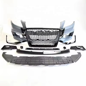 <strong>For</strong> Audi 2008-2012 A4 S4 B8 Transformed to B9 RS4 Style Front Bumper Body <strong>Kit</strong> with Lower Frame - Product Image 3