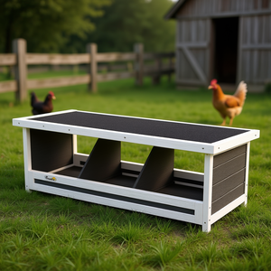 PawHut Gallinero con Nidos de Madera Gris para hasta 3 Gallinas Modelo D0100X3REIX - Product Image 2