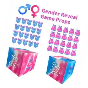 Gender Reveal Game Props Guess Male and Female Newborn Baby Party Decoration Supplies