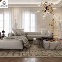 Nuevo Sofá Clásico Foshan King, Sofá Modular de Esquina de Tela de Alta Calidad y Lujo, Juego de Sofás Dorados para Sala de Estar de Lujo