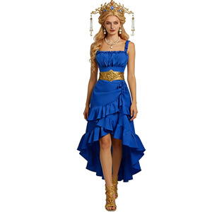 Robe de bal vintage en satin à taille empire, sans bretelles, asymétrique, pour soirée et club, pour femme - Product Image 3