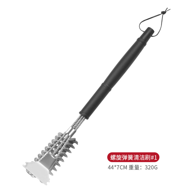 Three-head spiral spring brush with blade