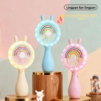 Neuer Niedlicher Lollipop-Handventilator Cartoon Mini USB-Aufladbarer Nachtlicht-Ventilator Tragbarer Outdoor-Dreistufen-Elektrolüfter