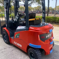 Chariot élévateur à batterie au lithium mini 2-3,5T, chariot élévateur électrique Li-ion 3 tonnes HELI 4 roues avec déplaceur latéral et accessoire mât conteneur