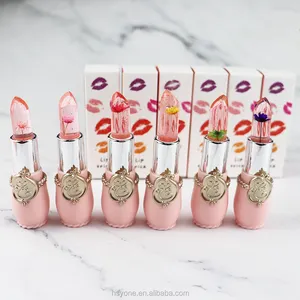 Trade MSDS OEM Lipstick Jelly Flower Lipstick Trade Assurance Stick Lipstick Clear with Flower Color Change Herbal 6 Colors 2g