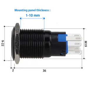 Botão interruptor, botão interruptor de pressão de carro, redefinição automática ip67 à prova d' água, 24 volts