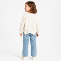Pull à col rond gris pour enfants avec logo personnalisé, motif ours, manches longues, broderie, polyester, mignon, décontracté, printemps-été, vente en gros