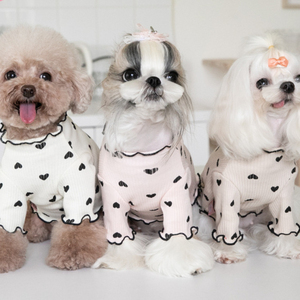 Veste pour chien à imprimé cœur, style décontracté et respirant, tendance et très vendue, vêtements pour animaux de compagnie - Product Image 5