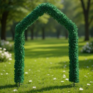 Arco de Boda de PVC Verde 240x40x260cm, Decoración Portátil para Eventos en Jardín al Aire Libre con Diseño de Follaje Artificial - Product Image 2