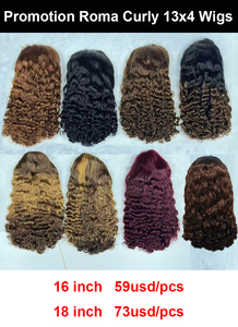 โปรโมชั่น $59 $73 Letsfly วิกผมแท้ 100% แบบ Remy  ขนาด 13x4 Lace Frontal Roma Curly  ความยาว 16 นิ้ว และ 18 นิ้ว  ย้อมสีธรรมชาติ - Product Image 4