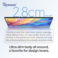 Pantalla LCD de Señalización Digital Ultrafina INGSCREEN de 43 y 55 Pulgadas, Montada en Pared, con Instalación sin Espacios para Comercios Minoristas