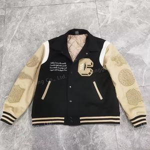 Chaqueta Varsity Personalizada con Bordado de Letras Grandes y Estampado Gráfico para Hombre, Chaqueta de Béisbol con Cuello de Botones, Resistente al Viento, para Invierno - Product Image 2