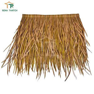 Factory directly artificial water resistant emulation palm leaf thatch roof synthetic palm artificial straw plastic thatch