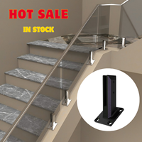 Base d'angle réglable en acier inoxydable pour garde-corps en verre, support de sol pour système de garde-corps en verre extérieur et balcon