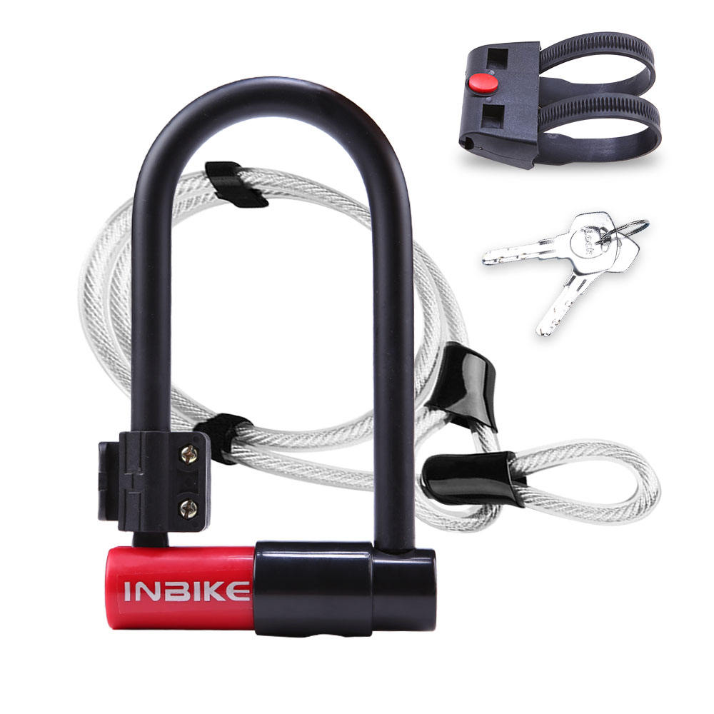 Inbike High Quality New Design Cables Bike U lock With Keys Bicycle Lock