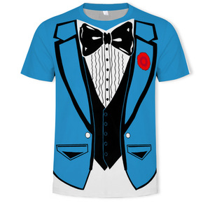 <span class=keywords><strong>T</strong></span>-shirt unisexe Fitspi imprimé en 3D, motif costume de smoking et cravate, drôle et original, à manches courtes, respirant, idéal pour <span class=keywords><strong>l</strong></span>'é<span class=keywords><strong>t</strong></span>é, les fêtes et le cosplay - Product Image 3
