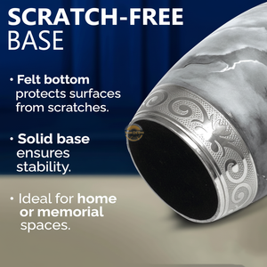 AYAANS-Urna de cremación blanca con revestimiento gris para cenizas humanas o de mascotas con líneas de acento grises sutiles - Product Image 1