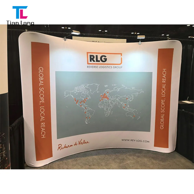 Tian Lang High Quality Formulate Straight Tension Fabric Photo Exhibition Stand Displays with One Fabric Printing