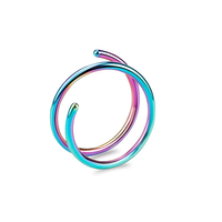 Anneaux de nez à ressort en boucle de 1,5 pouce, bijoux de piercing corporel élégants en acier inoxydable, accessoires de piercing