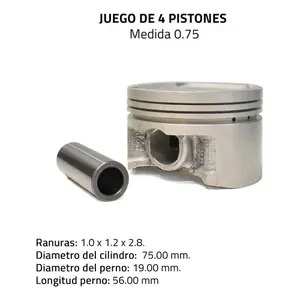 ชุดลูกสูบอะลูมิเนียมสำหรับฮอนด้า Civic 4สูบ1.6 D16Y7 SOHC 16V 96/00ใหม่สภาพเพลาข้อเหวี่ยงโลหะ - Product Image 4