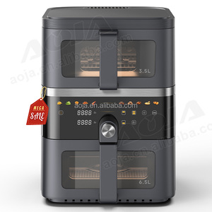 2025 New 3.5L + 6.5L kép 10 lít Twin giỏ thông minh freidora de Aire 10L 11L 12L kỹ thuật số đôi ngăn xếp Nồi chiên không khí - Product Image 1