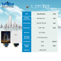 Modul peraga LCD TFT 1.77 inci dengan resolusi 128*160 sudut pandang penuh 6H/IC Driver ST7735S