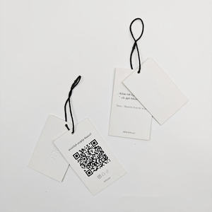 Luxury Eco-Friendly Customized Silk Screen Printed Square Garment Hang <b>Tags</b> <b>Bags</b> Shoes Embossed Logo Recycled Paper Clothing - Product Image 2