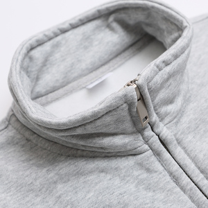 430 GSM Terry <b>Brushed</b> Heavyweight Streetwear OEM Custom Print High Street Stand Collar Double Zipper Pulls Women's Hoodie - Product Image 4