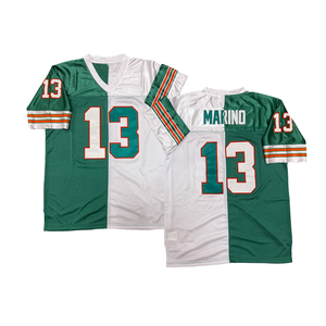 Maglia da rugby da uomo in stile vintage cucita, 12 Bob Griese, 13 Dan Marino, 34 <span class=keywords><strong>Ricky</strong></span> Williams, 39 Larry Csonka, 54 Zach Thomas, taglie S-3XL - Product Image 4