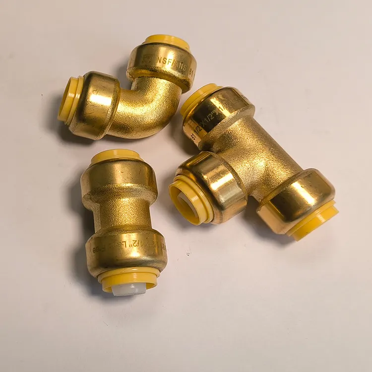 Sanitary Plumbing Push Fit Pipe Fitting Brass 90 Degree Elbow for copper pipe pex pipe 1/2'' 3/4'' 1''