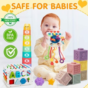 Bé cảm giác 4 trong <span class=keywords><strong>1</strong></span> Montessori đồ chơi cảm giác khối xây dựng xếp chồng khối phát triển đồ chơi cho <span class=keywords><strong>1</strong></span> năm tuổi cậu bé cô gái Quà Tặng - Product Image 5