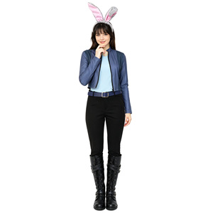 Costume d'officier Judy de Zootopia pour femme adulte, ensemble de tenue de fête d'Halloween, veste, pantalon, ceinture - Product Image 2