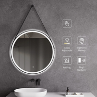 Miroirs LED de salle de bain imperméables de luxe avec rétro-éclairage pour hôtels Lumière LED Cadre en aluminium noir mat