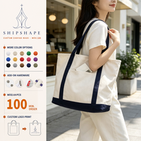Sac fourre-tout en toile uni SHIPSHAPE avec poche avant, grand sac de shopping à bandoulière personnalisable, plusieurs couleurs pour la vente en gros