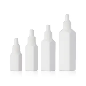 Kozmetik konteyner 5ml 10ml 15ml 30ml Mini kare plastik saç yağı sıkmalı damlalık şişe